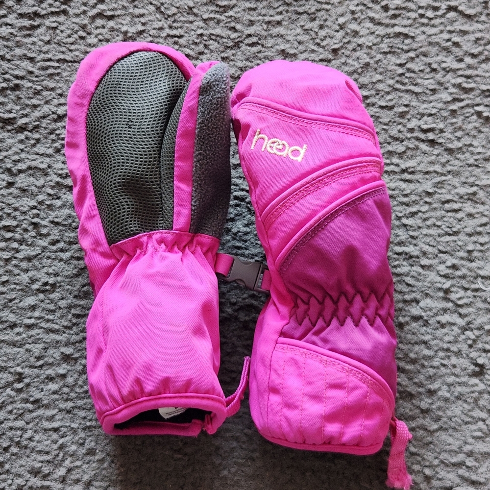 HEAD Girls Mittens Pink Extra Small Ski Snowboard Fleece Lined Winter